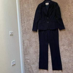 Navy Blue Pinstripe Pant Suit, Banana Republic